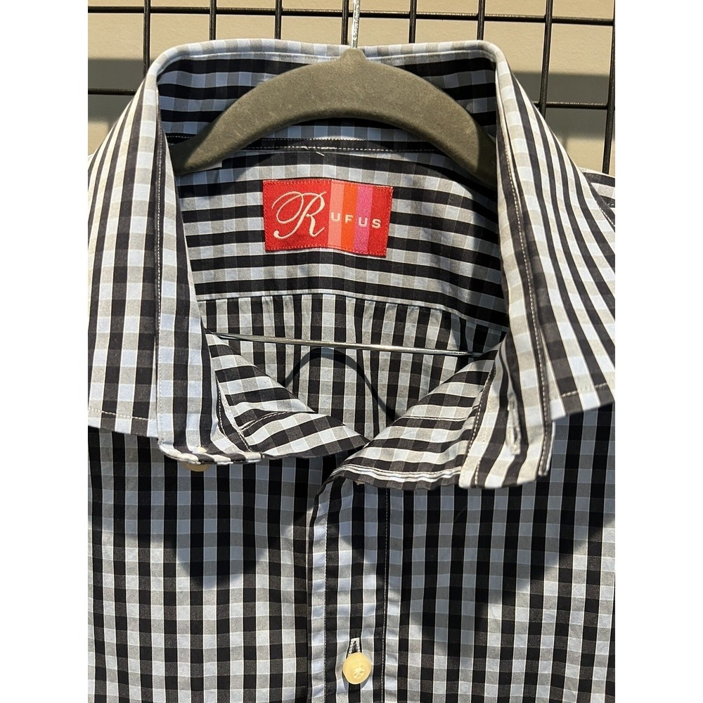 Rufus Men's Long Sleeve Shirt Size XL 100% Cotton Made In USA French Cuffs